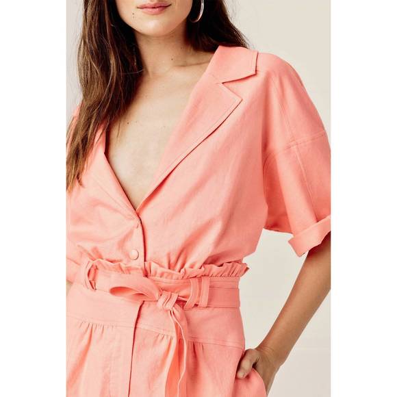 NEW FOR LOVE & LEMONS millie romper in mango - Picture 4 of 4